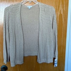 Charter club beige 3/4th sleeve shrug
